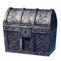 A silver chest. Typically contains common, uncommon, or rare quality Weapons or Armor.